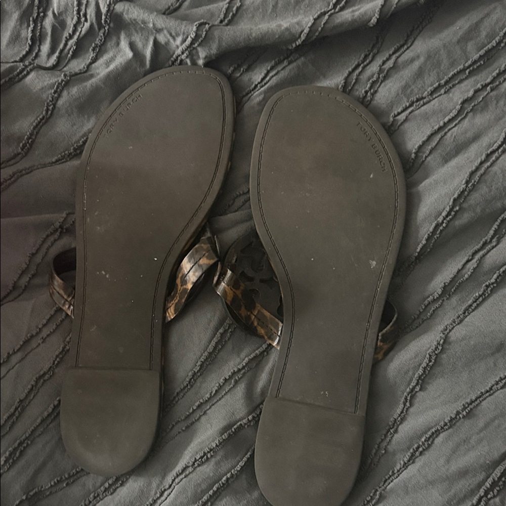 Tory Burch Black and Gold Sandals - Picture 2 of 4